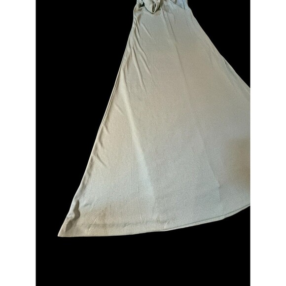 VTG Glam Disco Dress Maxi V Neck Fairy Angel Pastel Blue 60s 70s Union Made 12 - Picture 9 of 16